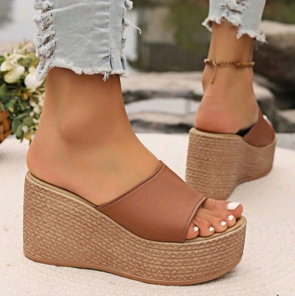 Spring And Summer High-Heeled Women\ Wedge Half-Slipper, Popular Style For - Picture 3 of 5